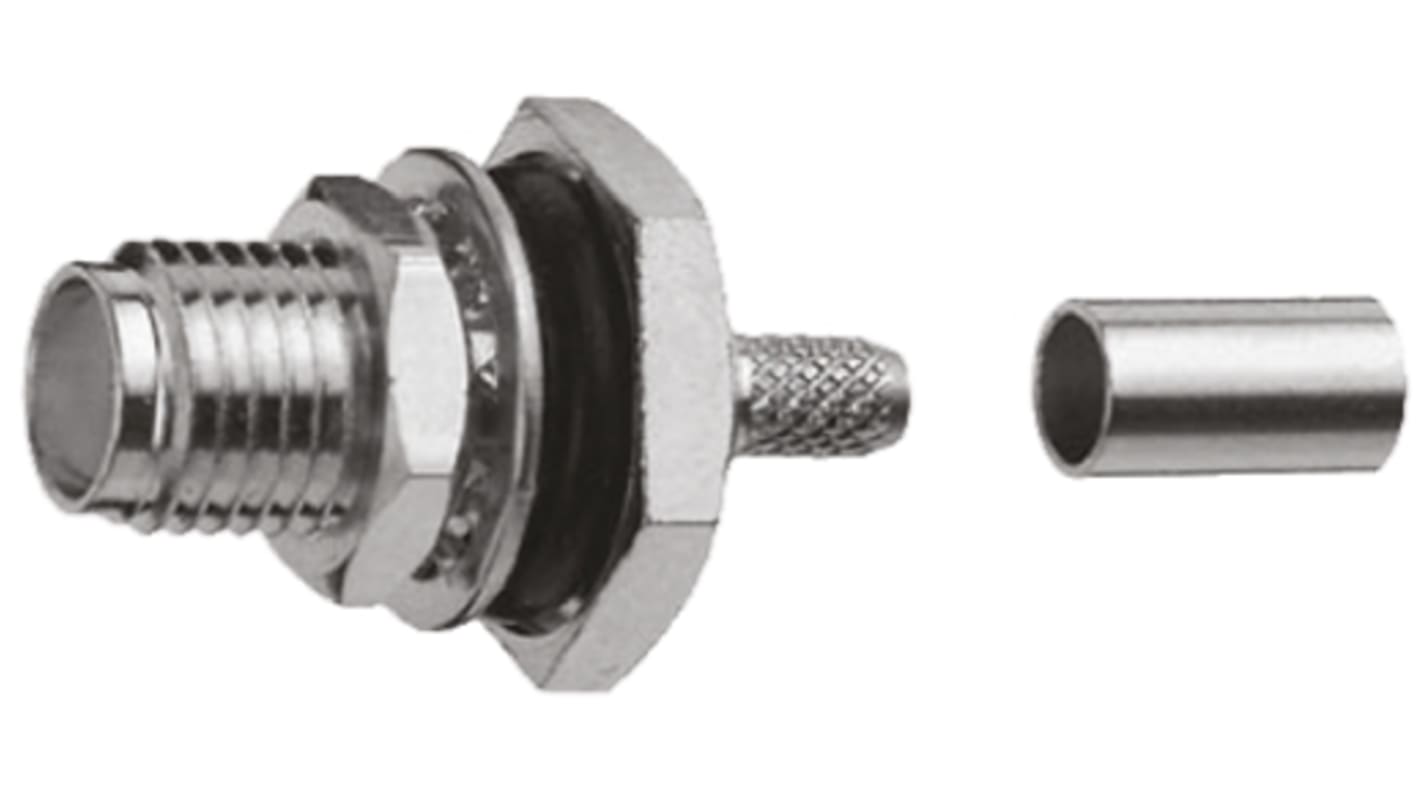 Telegartner, Jack Panel Mount SMA Connector, 50Ω, Crimp Termination, Straight Body