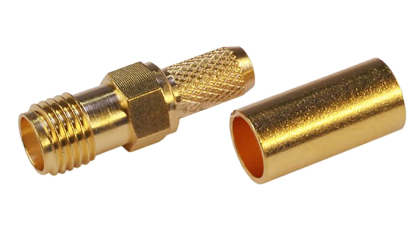 Telegartner, Jack Cable Mount SMA Connector, 50Ω, Crimp Termination, Straight Body