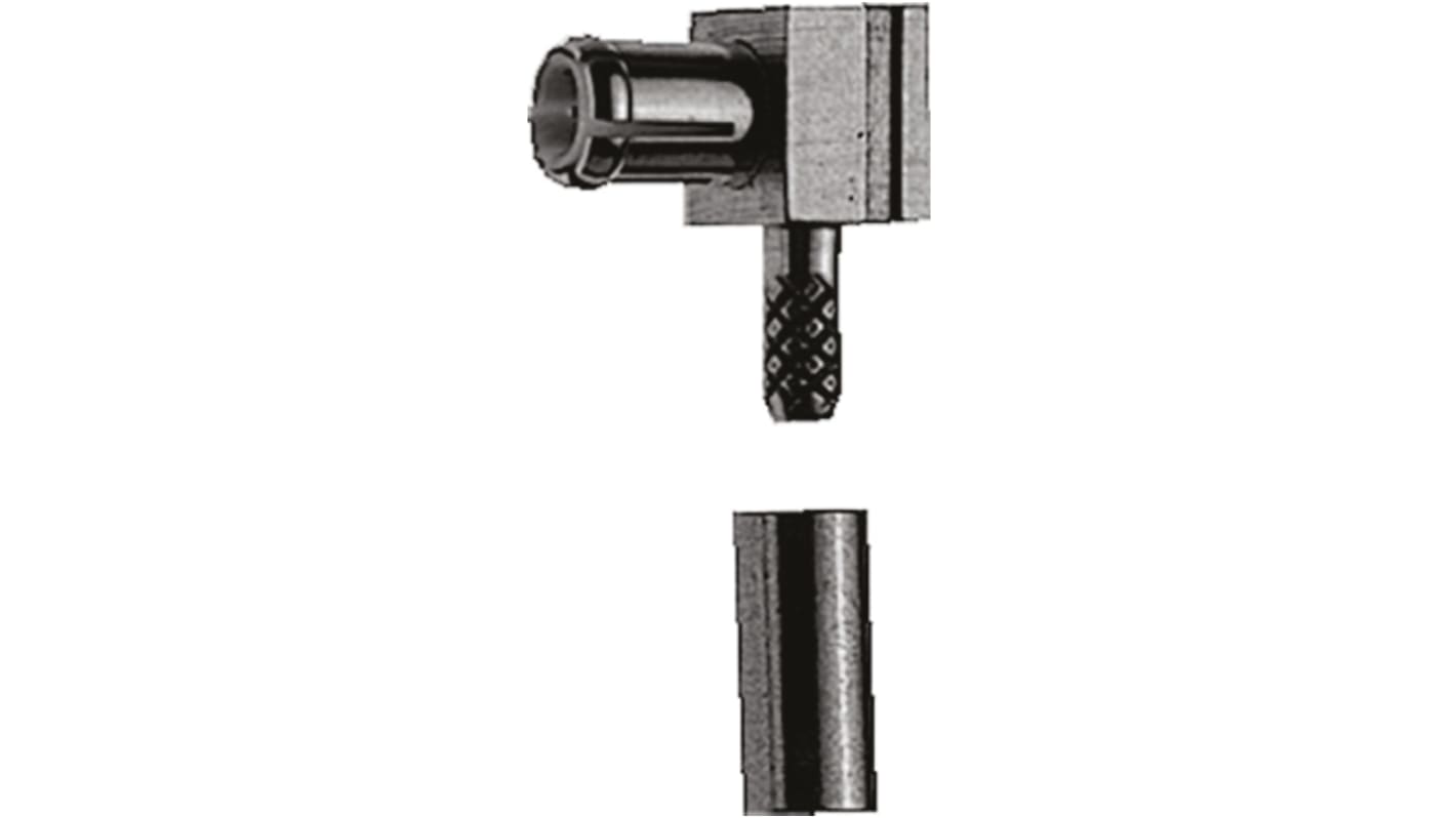 Telegartner, Plug Cable Mount MCX Connector, 50Ω, Crimp Termination, Right Angle Body