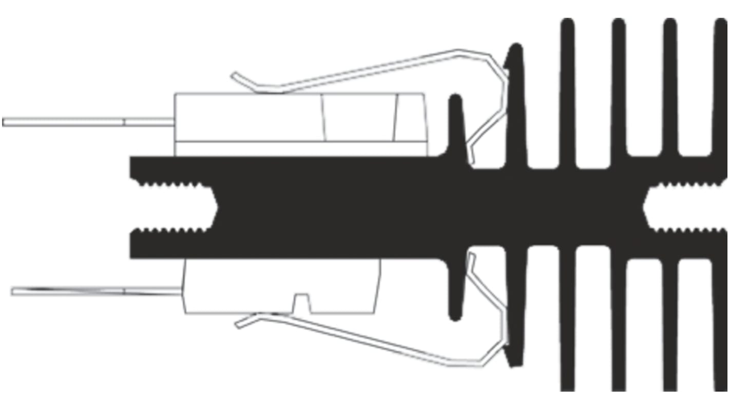 AAVID 电子散热器, 100 x 30 x 47.2mm, 4.08K/W, 夹安装, 黑色