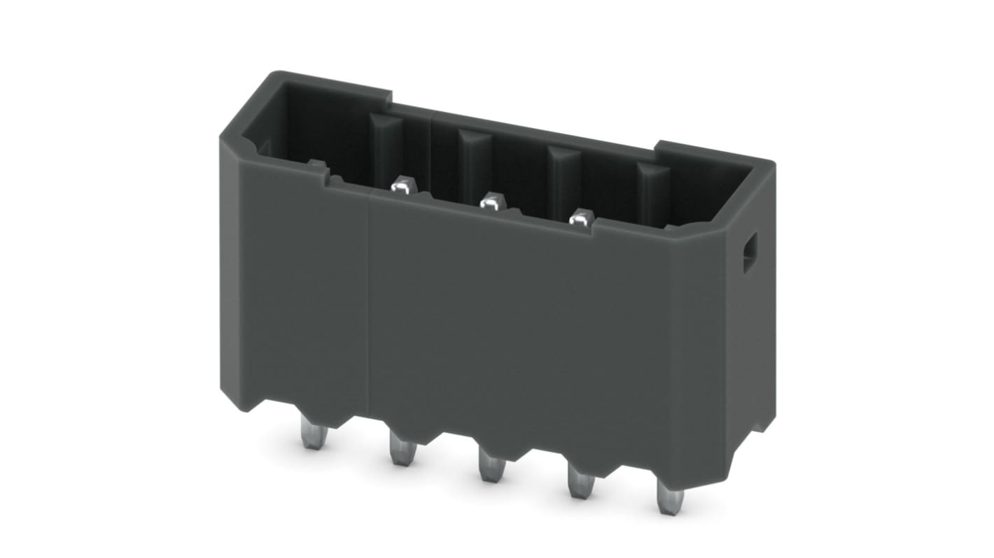 Phoenix Contact, 2.5mm Pitch, COMBICON PTSM, 5 Way, , Pluggable Terminal Block, Header, Solder Termination, 1778586