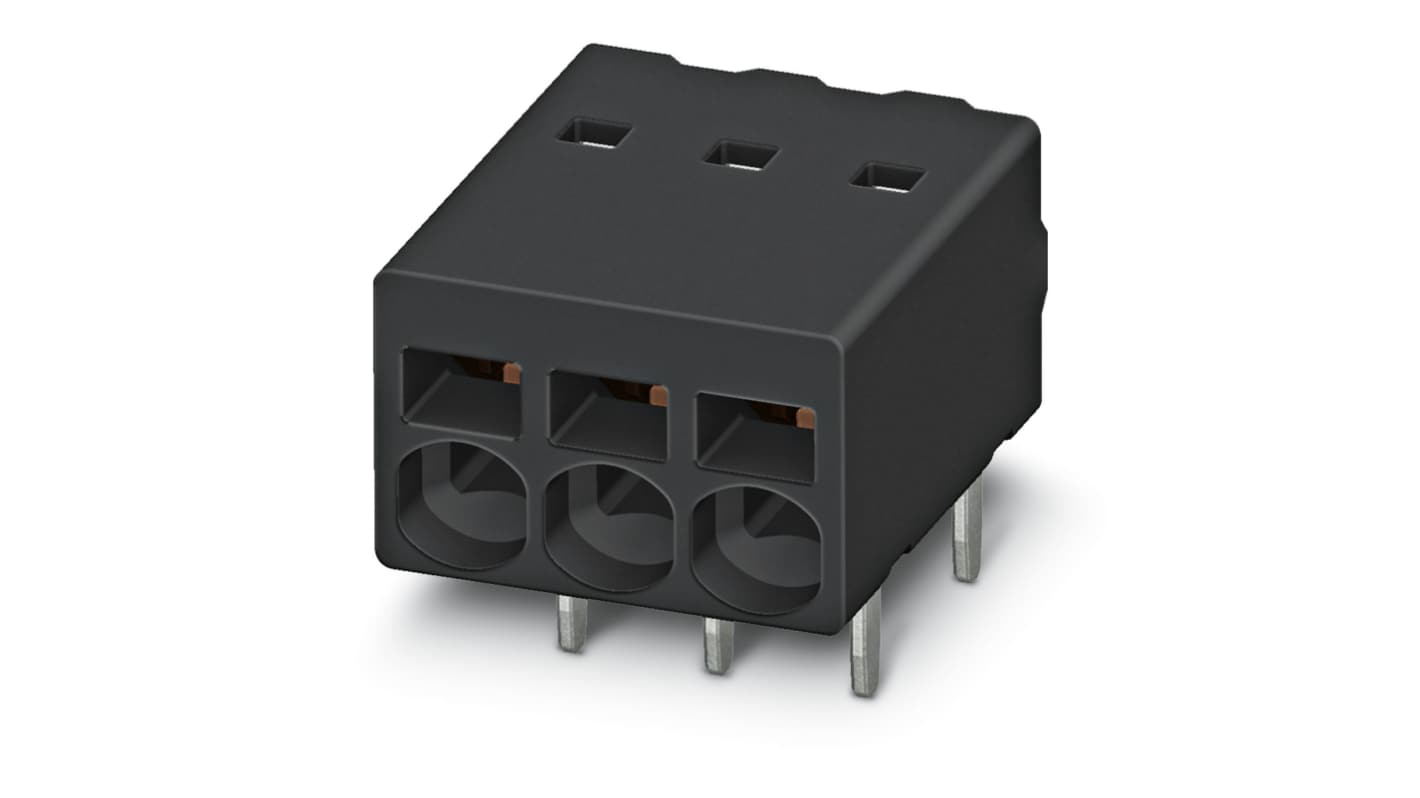 Phoenix Contact PTSM 0.5/ 8-2.5-H THR R32 Series PCB Terminal Block, 8-Contact, 2.5mm Pitch, Through Hole Mount, 1-Row,