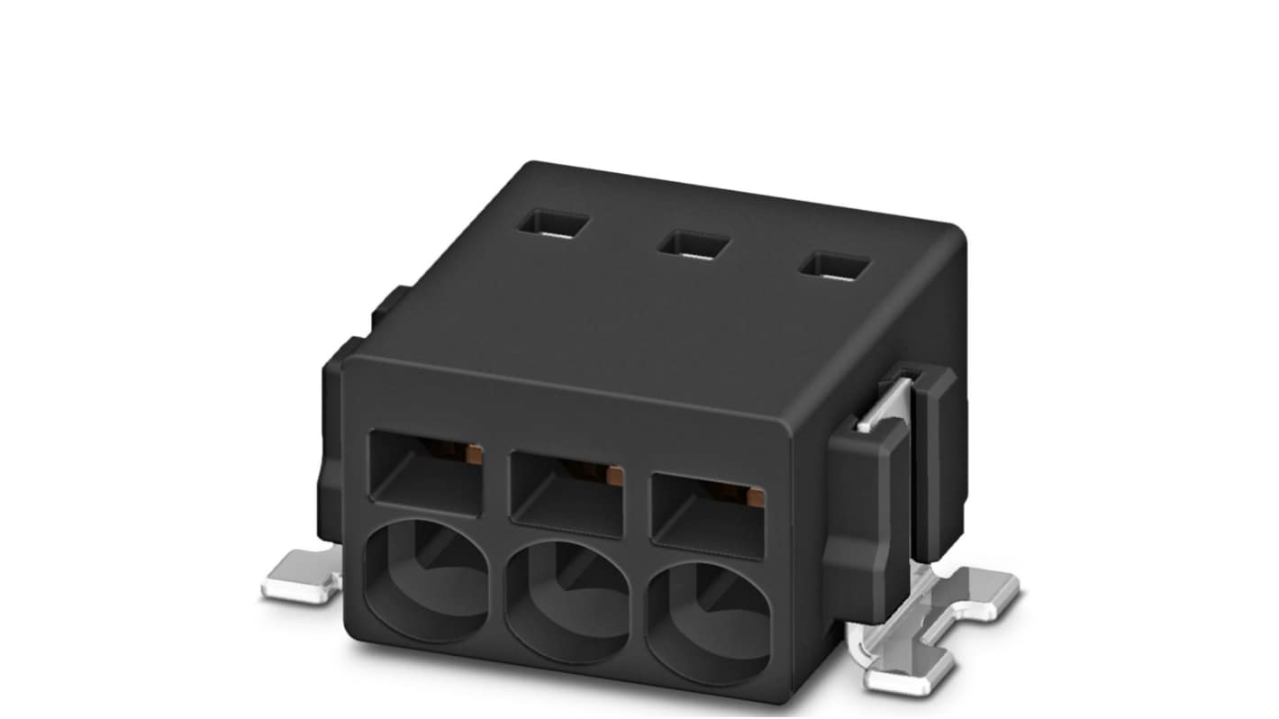 Phoenix Contact PTSM 0.5/ 3-2.5-H SMD R44 Series PCB Terminal Block, 3-Contact, 2.5mm Pitch, Surface Mount, 1-Row,