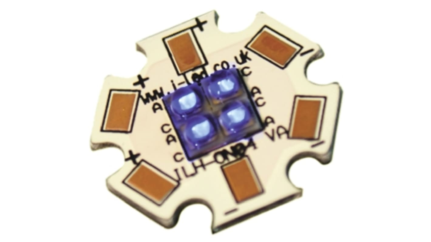 ILS ILH-ON04-DEBL-SC201, OSLON4 PowerStar Circular LED Array, 4 Blue LED