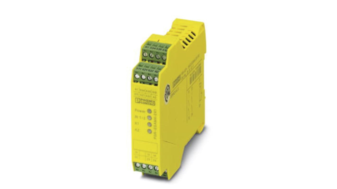 Phoenix Contact Dual-Channel Safety Switch/Interlock Safety Relay, 24V ac/dc, 2 Safety Contacts