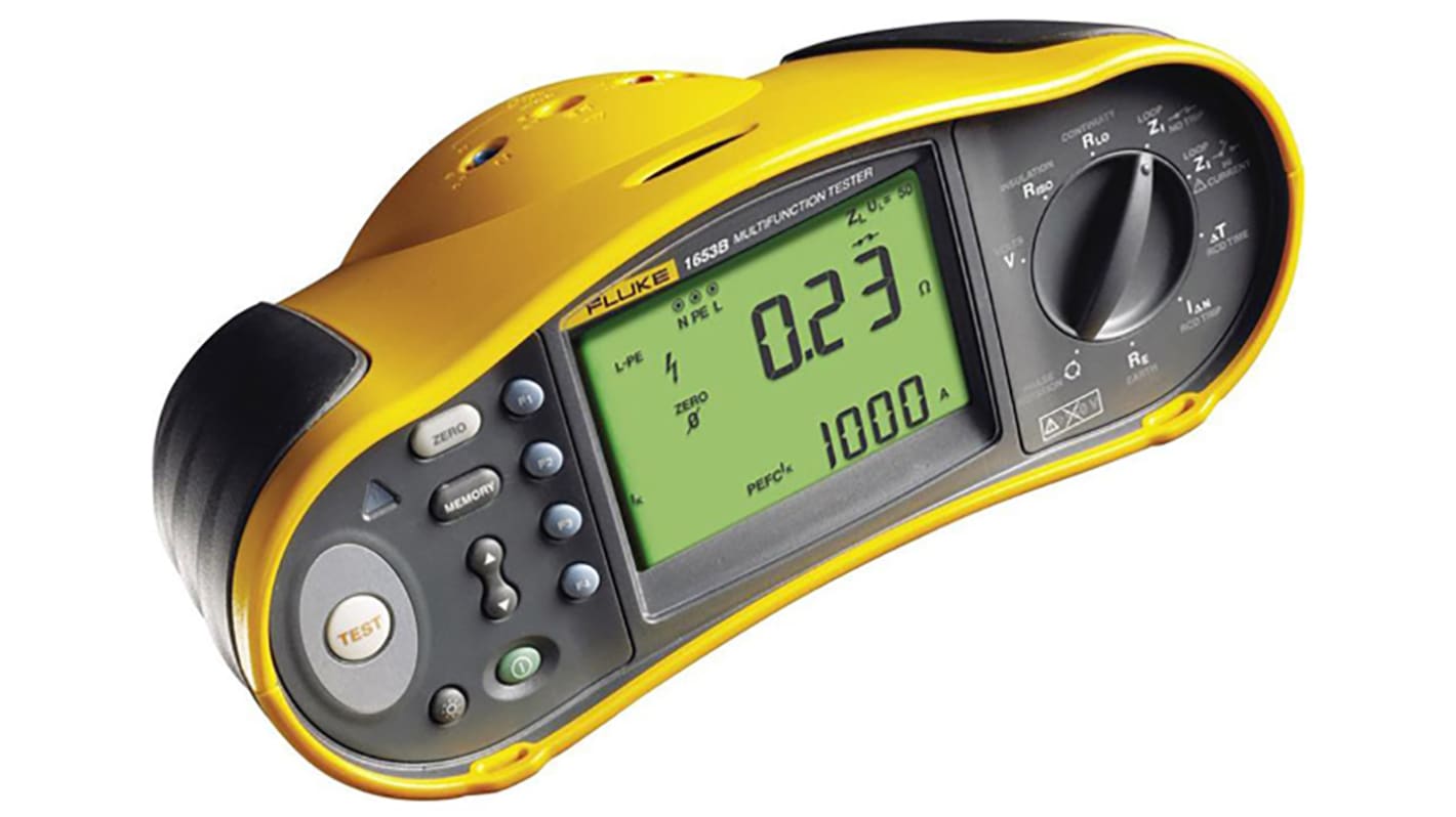 Fluke 电气安装测试仪, 3线回路阻抗测试, 50 V, 100 V, 250 V, 500 V, 1000 V绝缘测试电压, 1653B