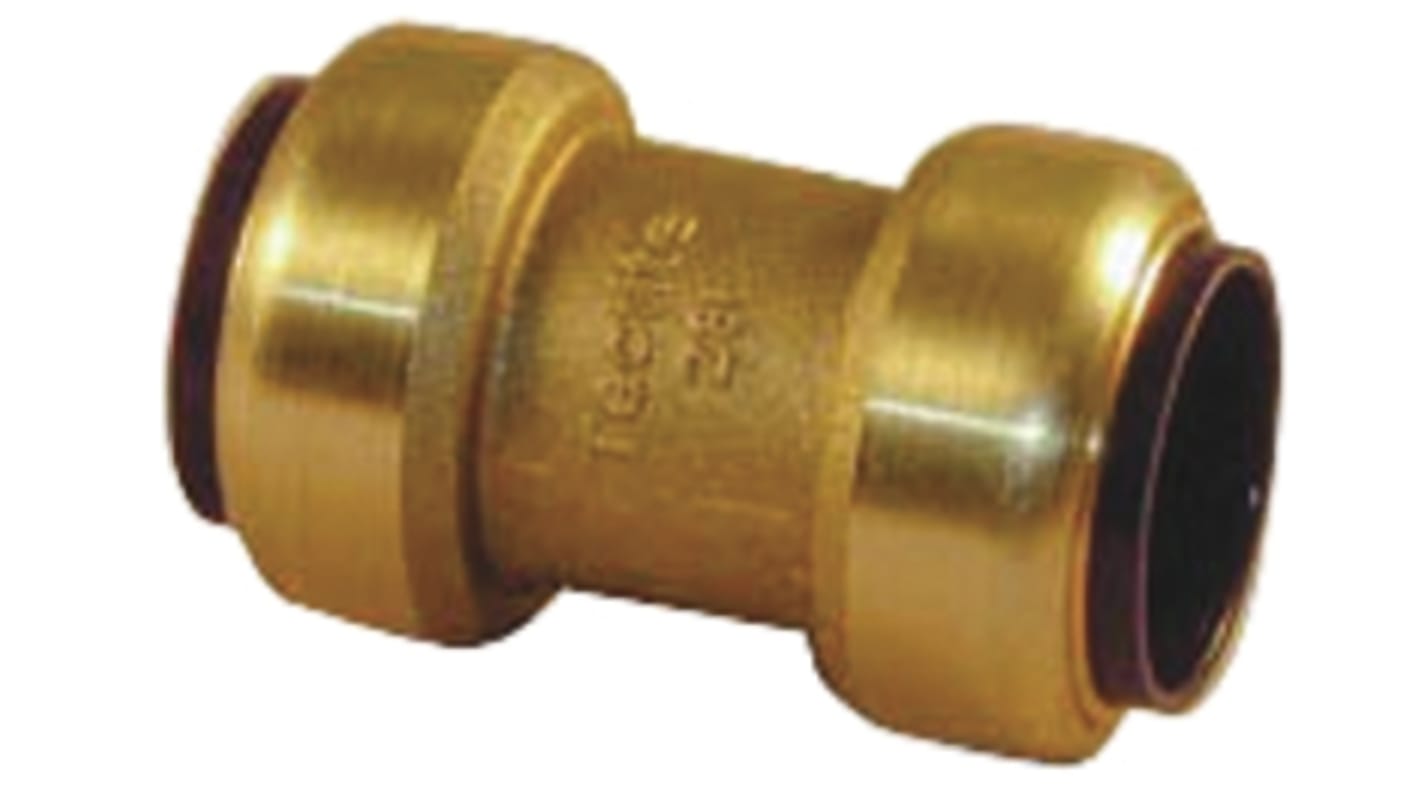 Pegler Yorkshire Brass Pipe Fitting, Straight Push Fit Coupler, Female to Female 22mm
