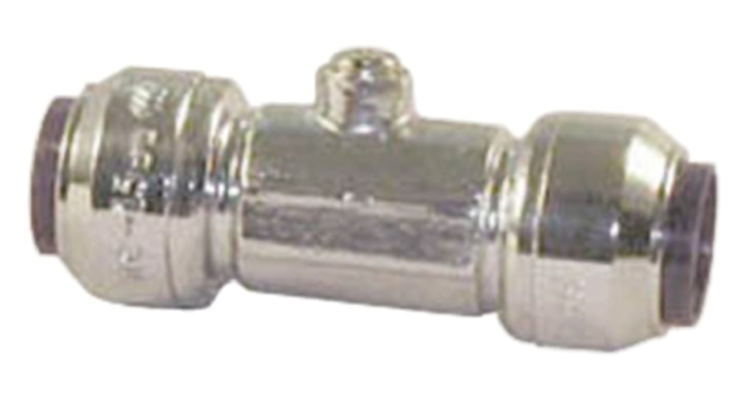Pegler Yorkshire Brass Pipe Fitting, Straight Push Fit Service Valve, Female to Female 15mm