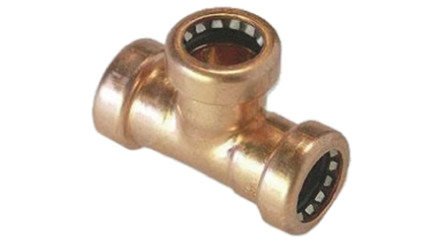 Copper Pipe Fitting, Push Fit 90° Equal Tee for 15mm pipe
