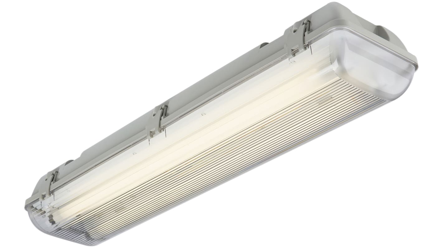 RS PRO 2 x Leuchtstoffröhren Deckenlampe, 230 V / 2 x 36 W, 100 mm x 95 mm x 1,26 m