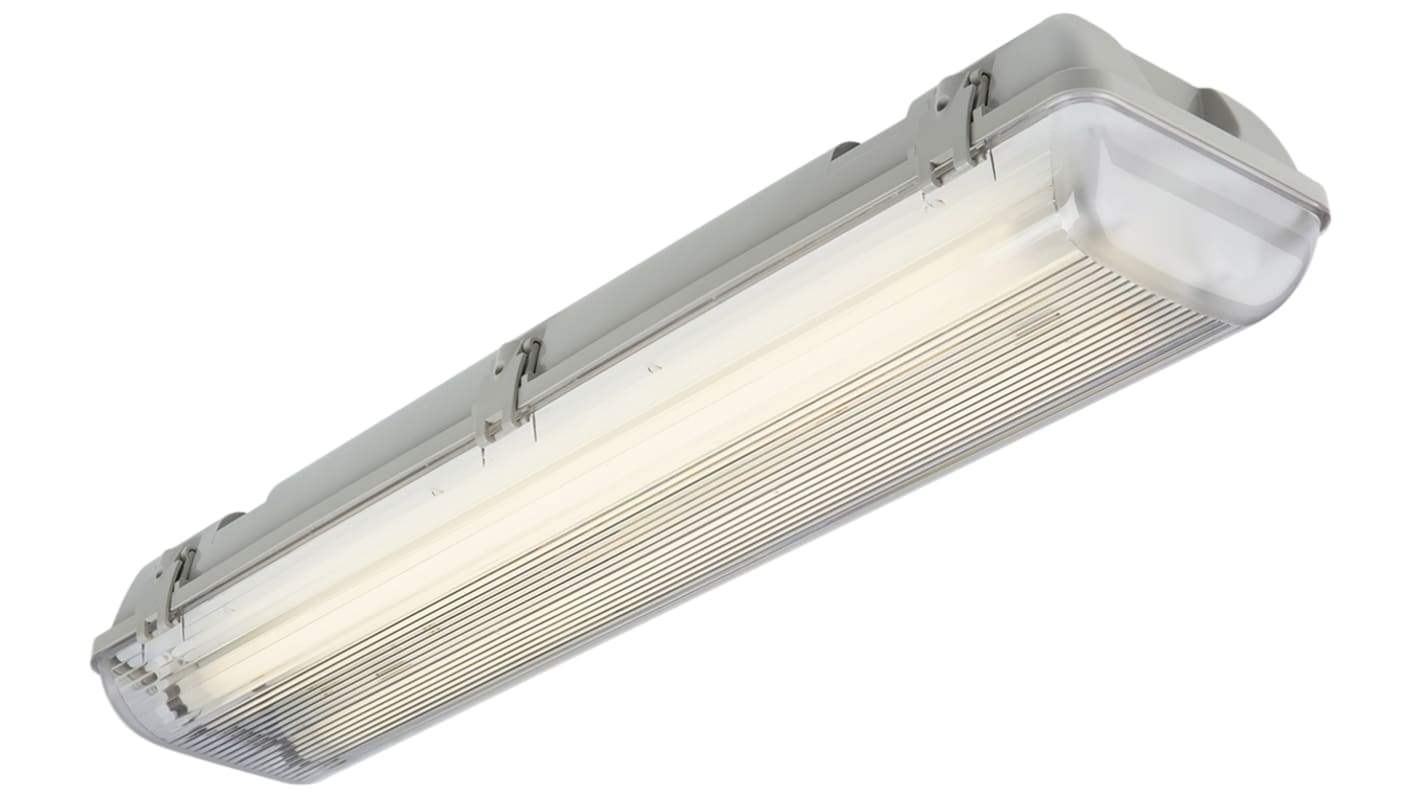 Luces de Emergencia RS PRO, 230 V, 2 x 58 W, Fluorescent, 1.56 m x 95 mm, IP65