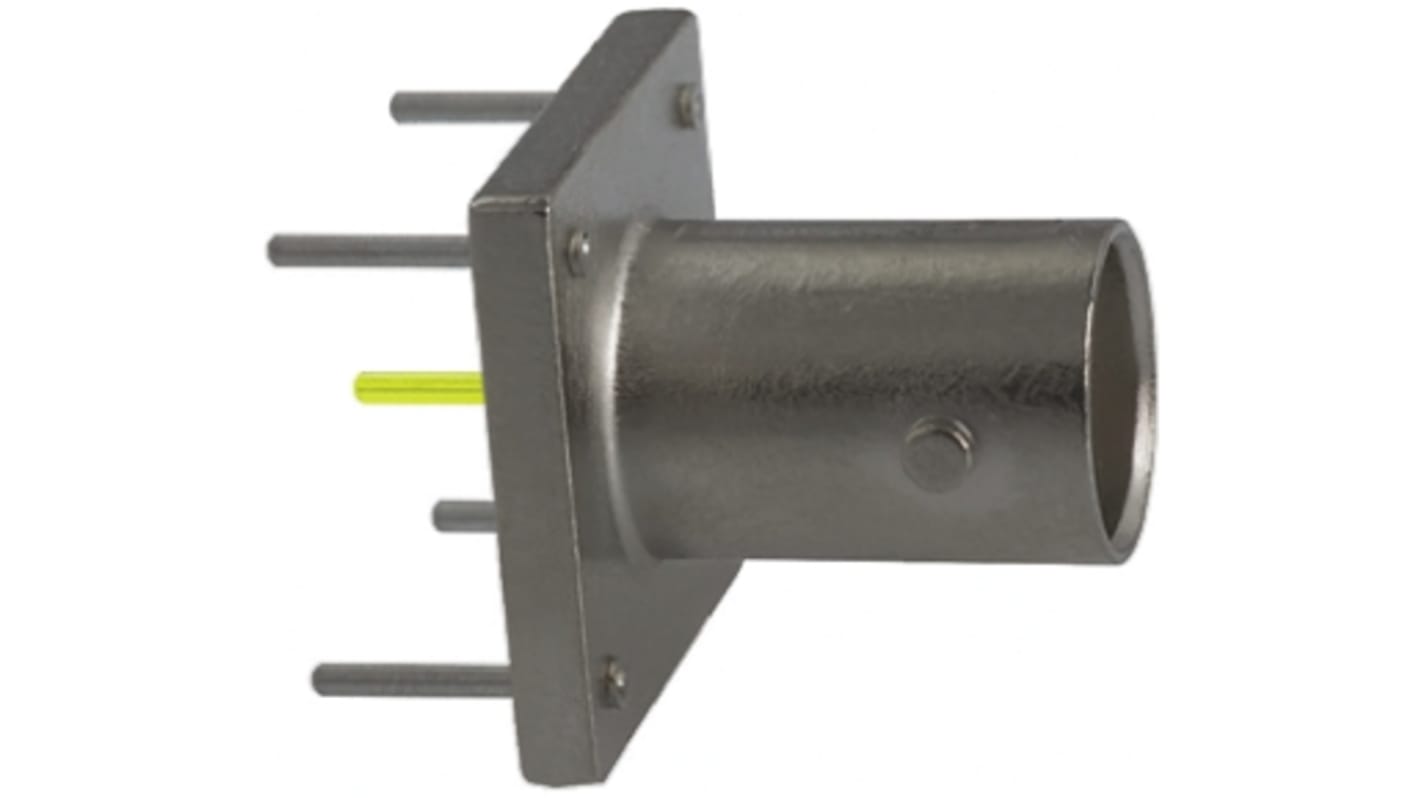 TE Connectivity, Jack PCB Mount BNC Connector, 50Ω, Through Hole Termination, Straight Body
