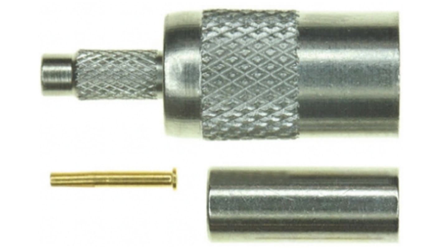 Konektor SMB, orientace těla: Rovný, Samec, 50Ω, Kabelová montáž, krimpováním +165 °C -65 °C, typ kabelu: RG161, RG179,