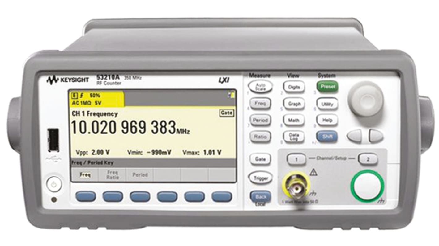 Keysight Technologies 53210A Frequency Counter, 0 Hz Min, 350MHz Max, 10 Digit Resolution - With UKAS Calibration