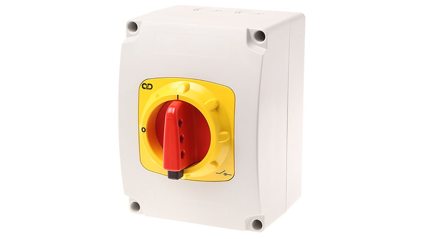 Craig & Derricott 3P Pole Isolator Switch - 40A Maximum Current, 15kW Power Rating, IP65