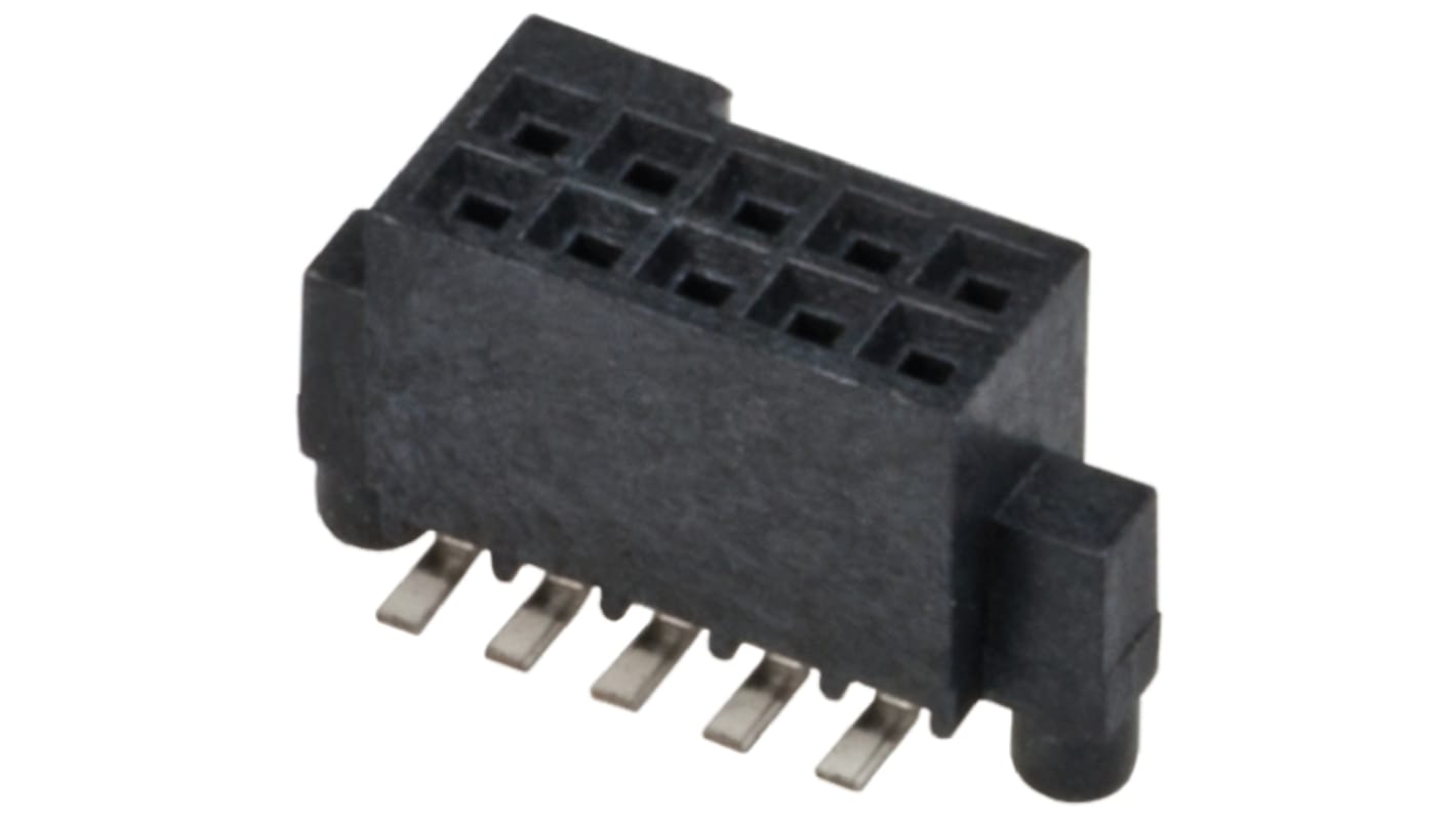 Amphenol Communications Solutions Rib-Cage Series Straight Surface Mount PCB Socket, 10-Contact, 2-Row, 1.27mm Pitch,