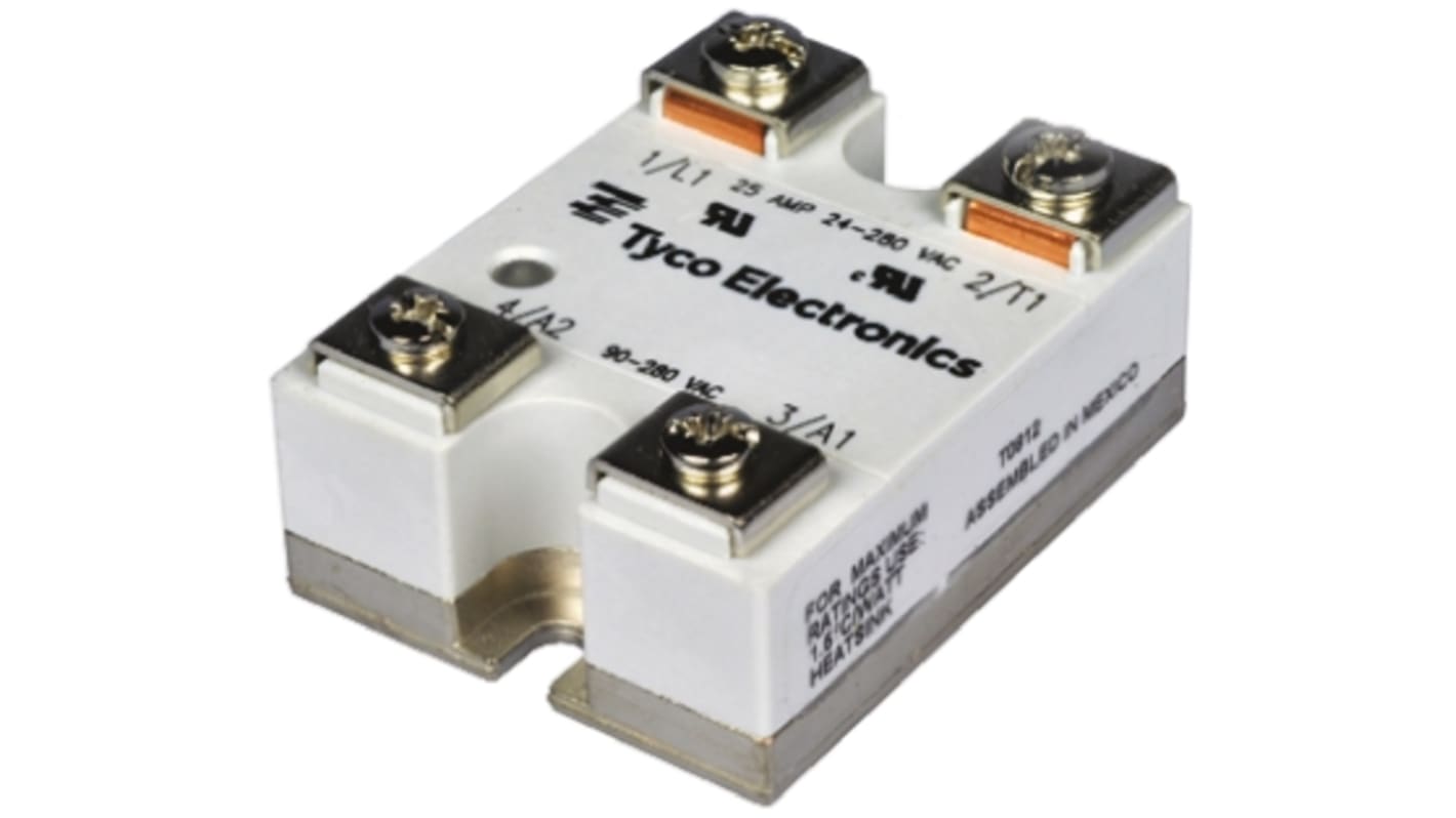 TE Connectivity Solid State Relay, 25 A Load, Panel Mount, 280 V rms Load, 32 V dc Control