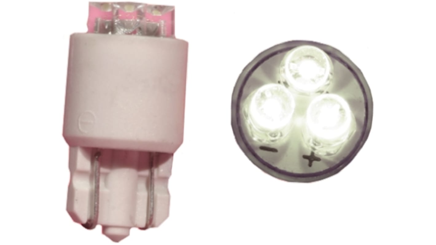 Bombilla para piloto luminoso LED JKL Components Blanco, 12V dc / 15mA, 120°, casquillo cuña, Ø 10.4mm