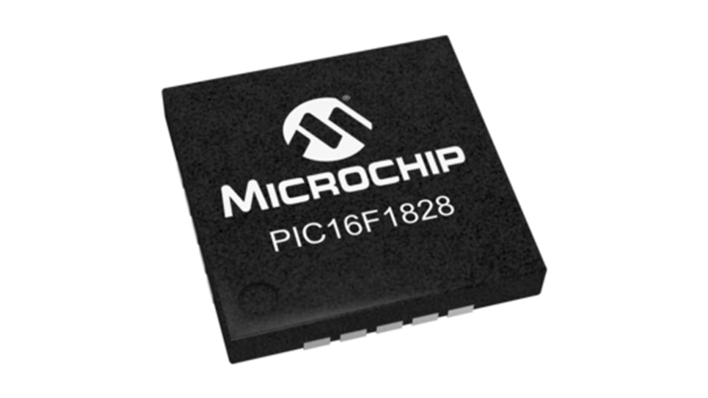 Microchip PIC16LF1828-I/ML, 8bit PIC Microcontroller, PIC16F, 32MHz, 4 kwords Flash, 20-Pin QFN