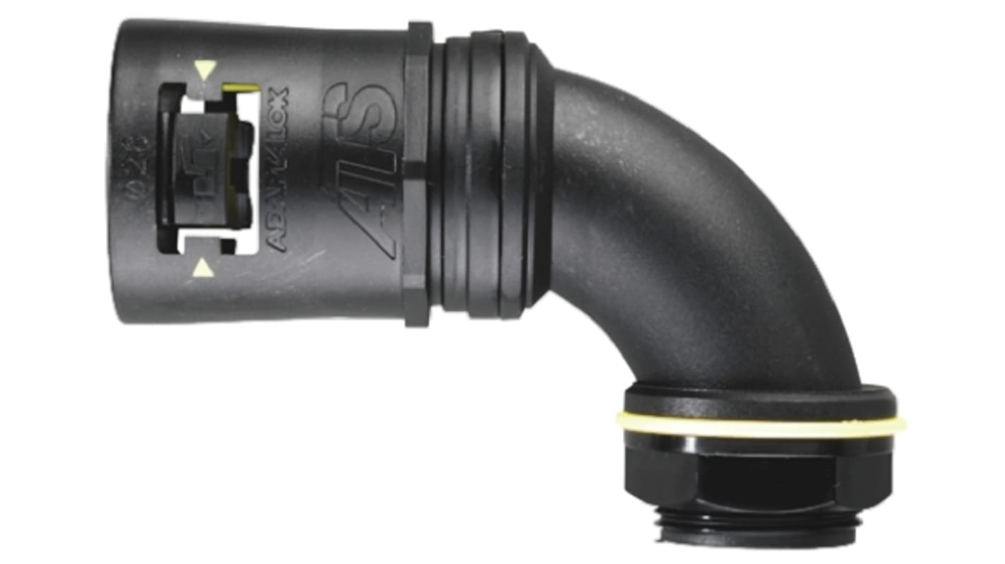 Raccordo per cavi Adaptaflex 7TCA296170R0256 AT21/M20/C90/BLY AT, Gomito a 90° in Nylon 66, Nero, filetto M20, 21/22mm