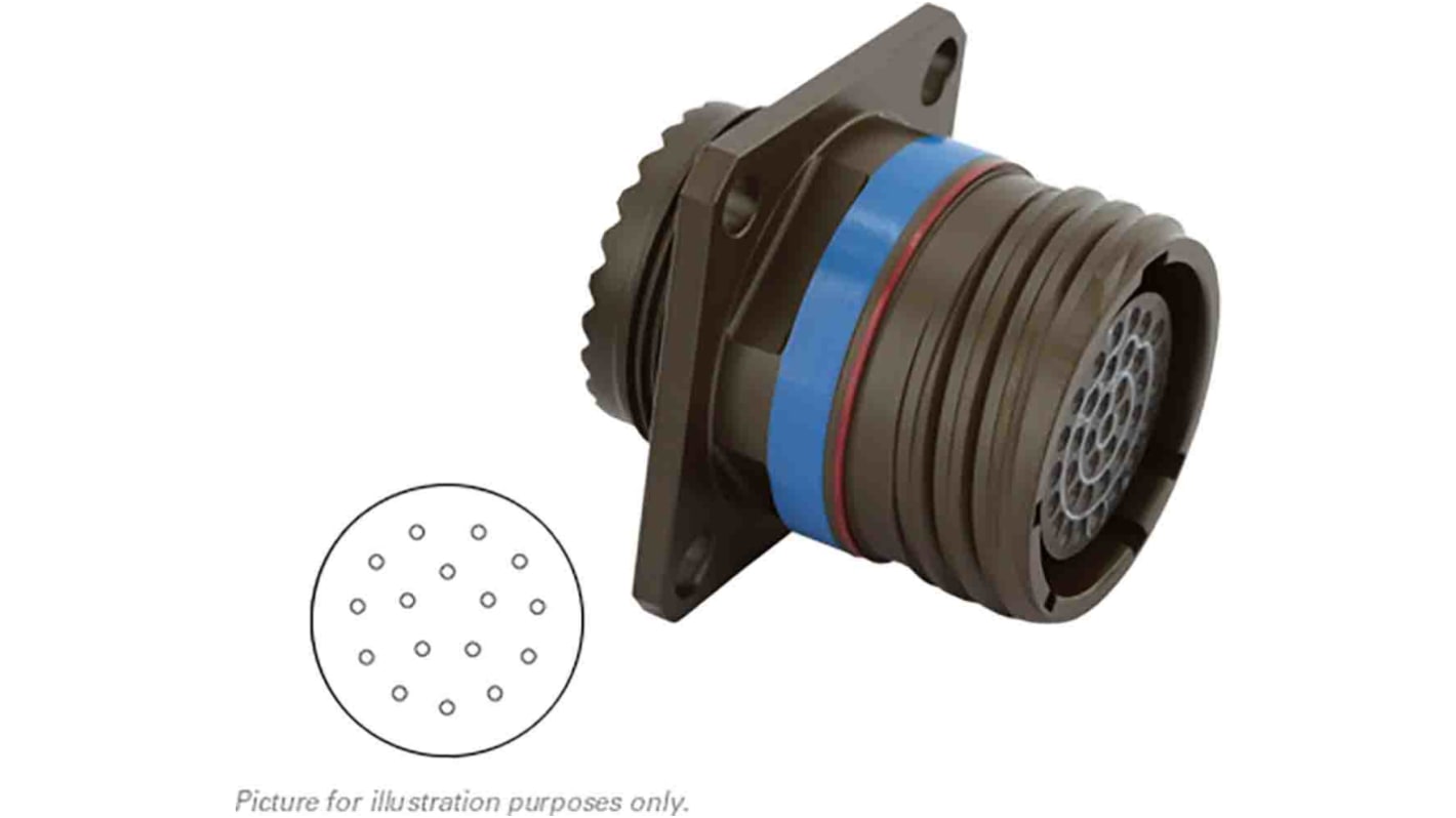 Souriau Sunbank by Eaton, 8D, Copper Alloy 16 Way MIL Spec Circular Connector Receptacle, Socket Contacts,Shell Size
