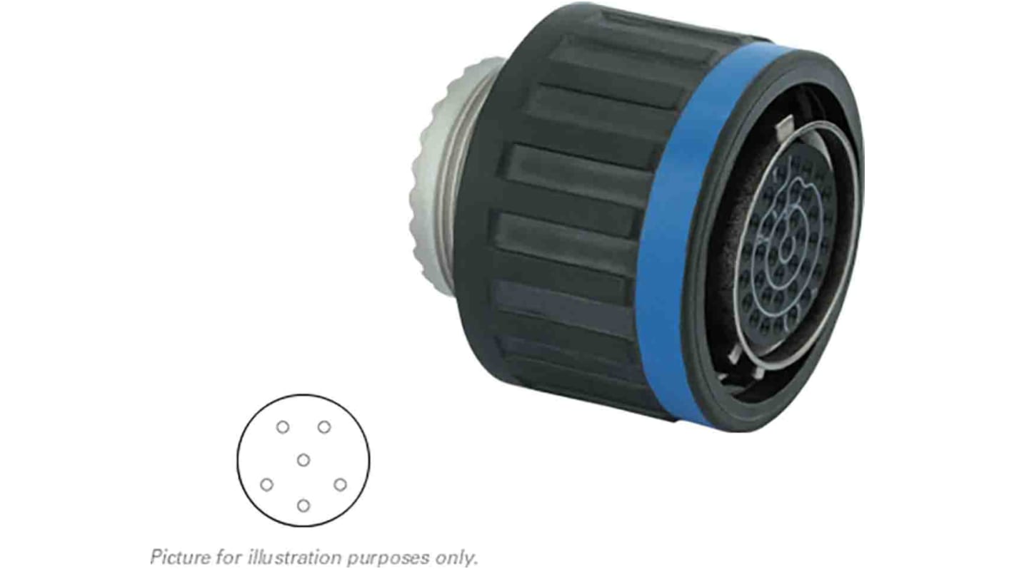 Souriau Sunbank by Eaton, 8D, Copper Alloy 6 Way MIL Spec Circular Connector Plug, Socket Contacts,Shell Size 09, Screw