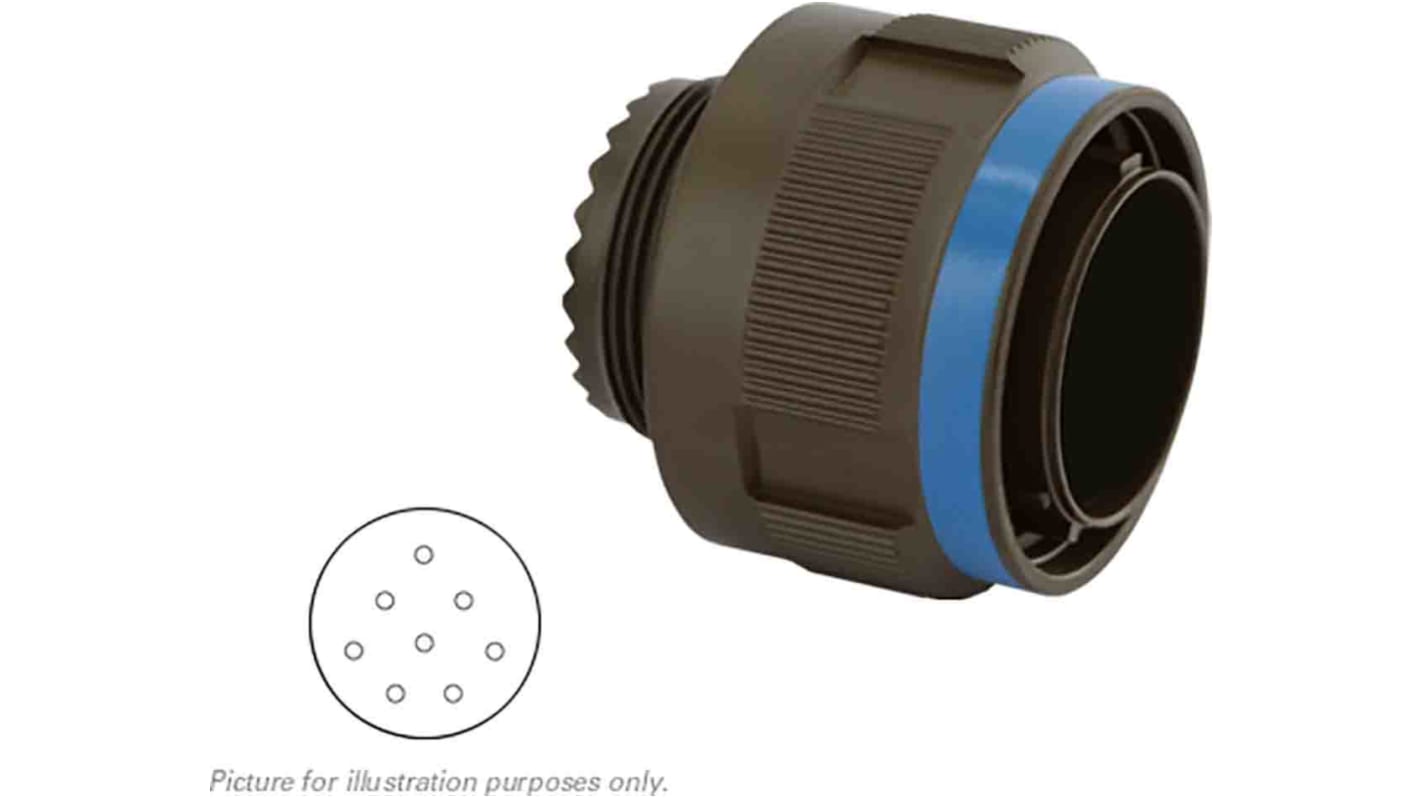 Souriau Sunbank by Eaton, 8D, Copper Alloy 8 Way MIL Spec Circular Connector Plug, Pin Contacts,Shell Size 17, Screw