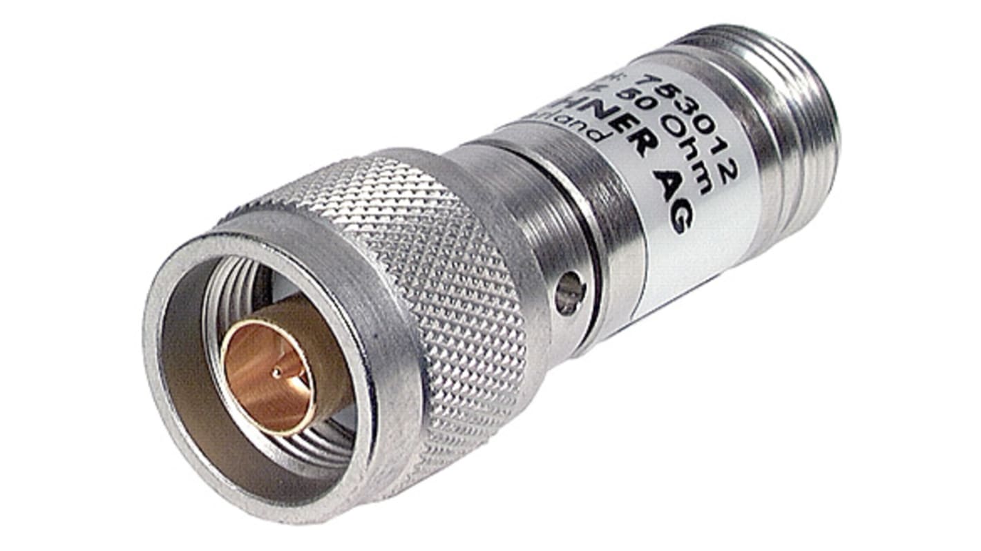 Huber+Suhner 50Ω RF Attenuator N Connector N Plug to N Socket 0.8 dB, 20 dB, Operating Frequency 12.4GHz