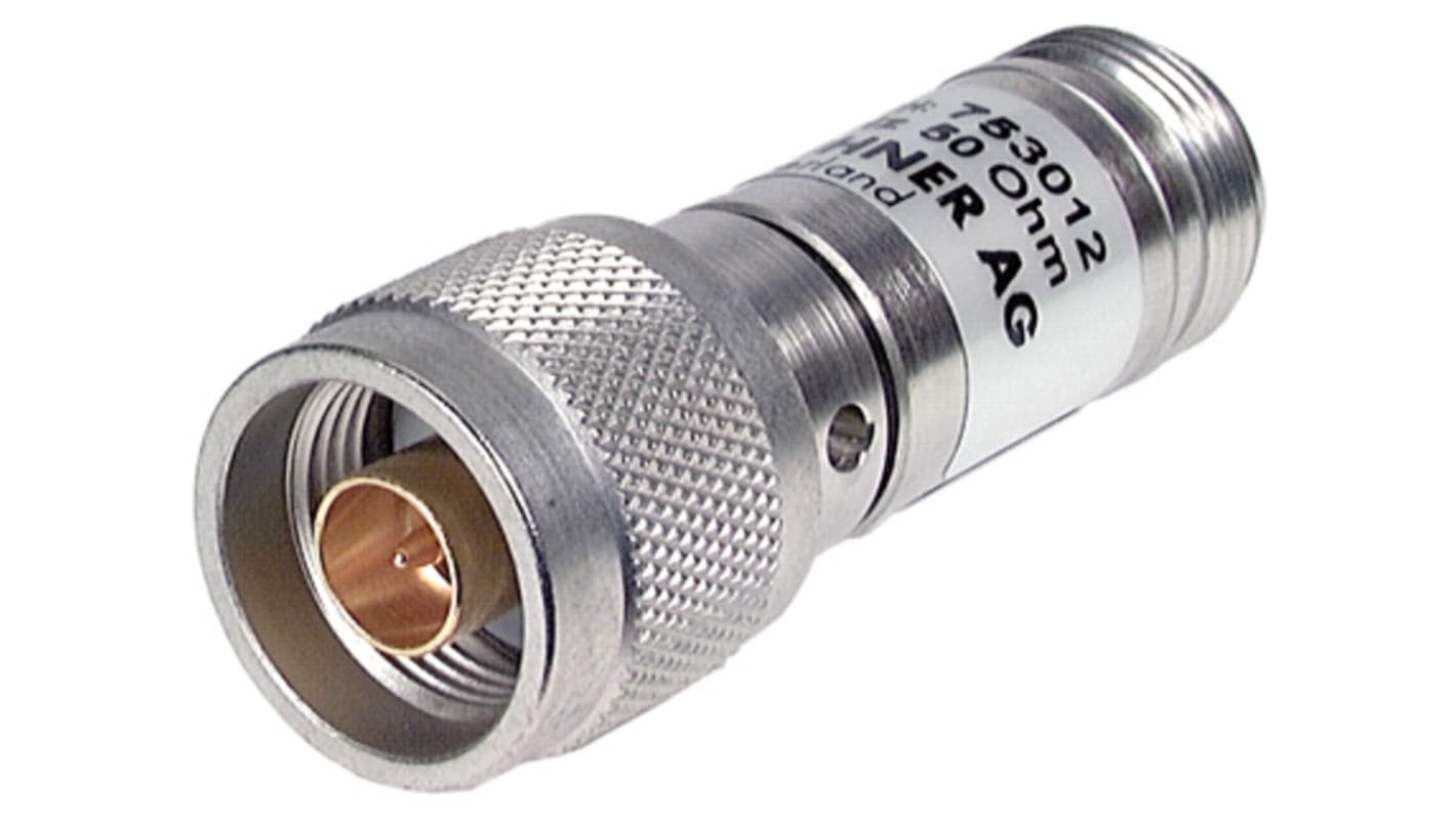 Huber+Suhner 50Ω RF Attenuator N Connector N Plug to N Socket 1 dB, 30 dB, Operating Frequency 12.4GHz