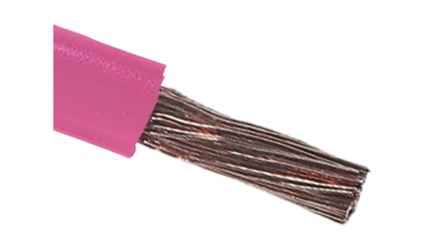 RS PRO Pink 4 mm² Hook Up Wire, 12 AWG, 56/0.3 mm, 100m, PVC Insulation