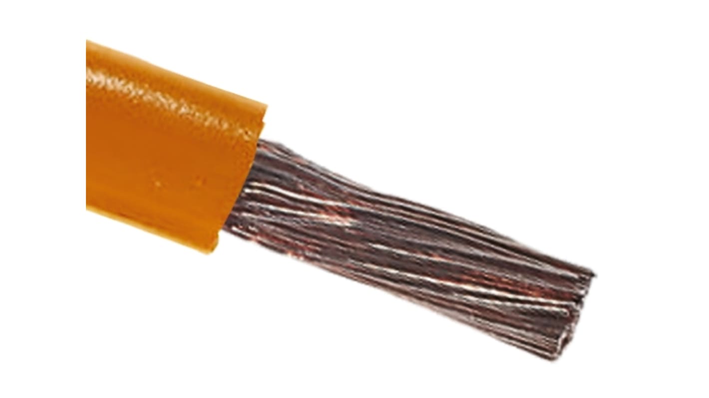 RS PRO Orange 4 mm² Hook Up Wire, 12 AWG, 56/0.3 mm, 100m, PVC Insulation