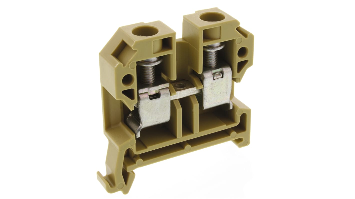 Weidmuller 0443760000 SAK Series Beige, 10mm², Single-Level, Screw Termination