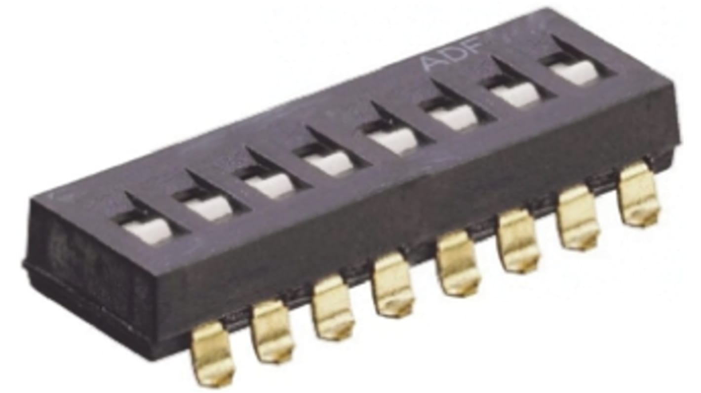 TE Connectivity 8 Way Surface Mount DIP Switch SPST