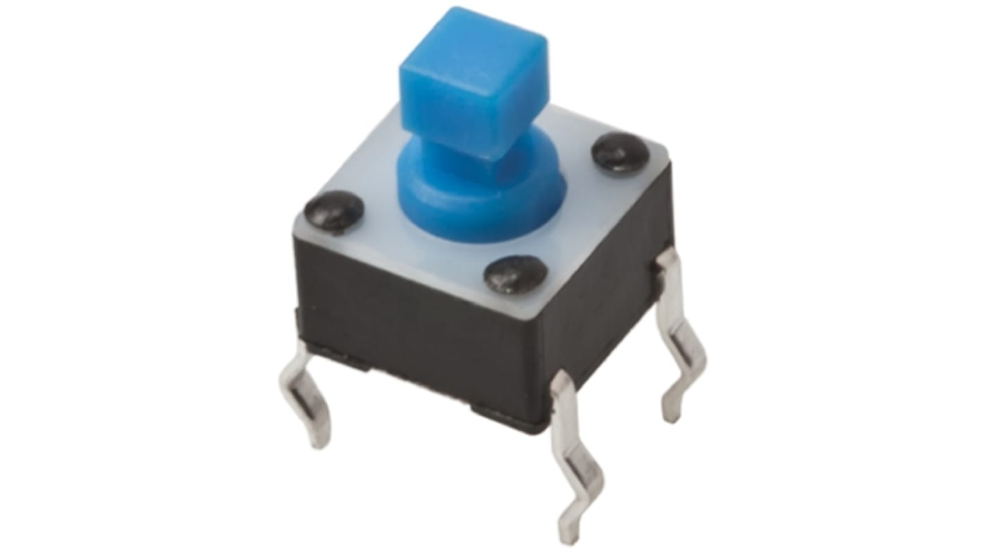 Blue Button Tactile Switch, SPST 50 mA @ 24 V dc 2.9mm