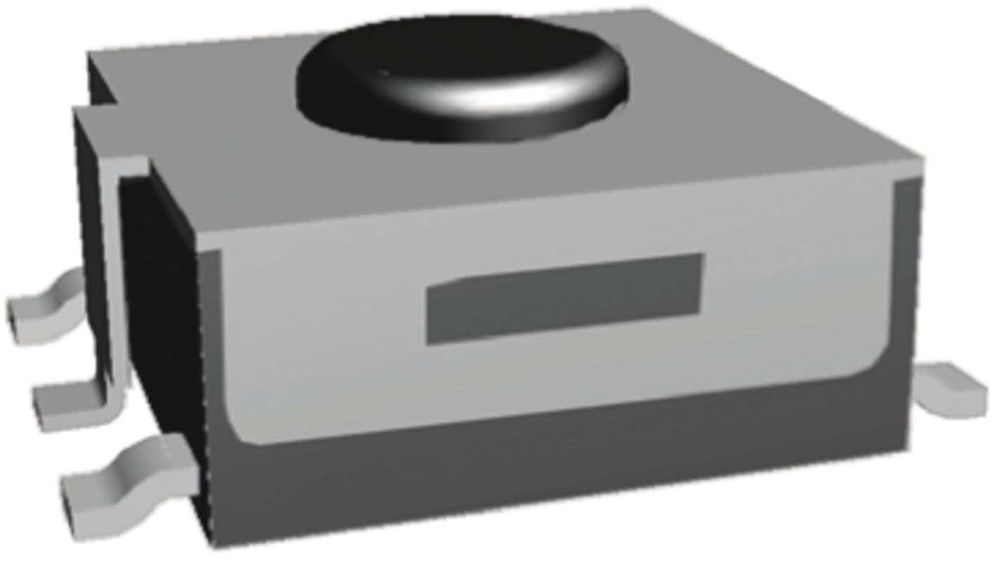 Black Button Tactile Switch, SPST 50 mA @ 24 V dc 0.27mm