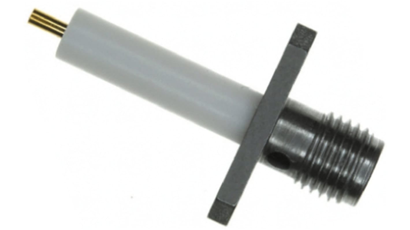 TE Connectivity, Jack Flange Mount SMA Connector, 50Ω, Solder Termination, Straight Body
