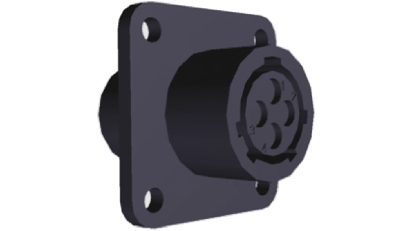 TE Connectivity Connector, 4 Contacts, Panel Mount, Socket, Female, CPC Series 1 Series