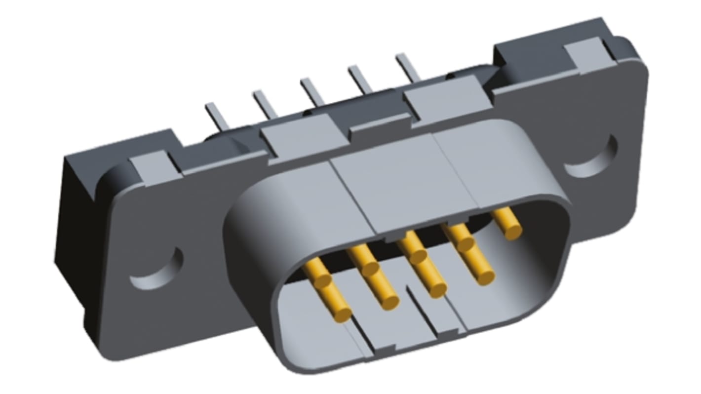 TE Connectivity Amplimite HDP-20 9 Way Through Hole D-sub Connector Plug, 2.74mm Pitch, with 4-40 UNC Threaded Inserts,