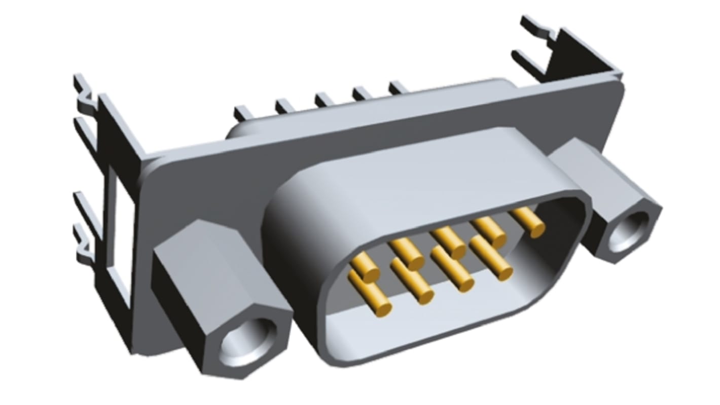 TE Connectivity Amplimite HD-20 Sub-D Steckverbinder Stecker, 9-polig / Raster 2.74mm, THT Lötanschluss