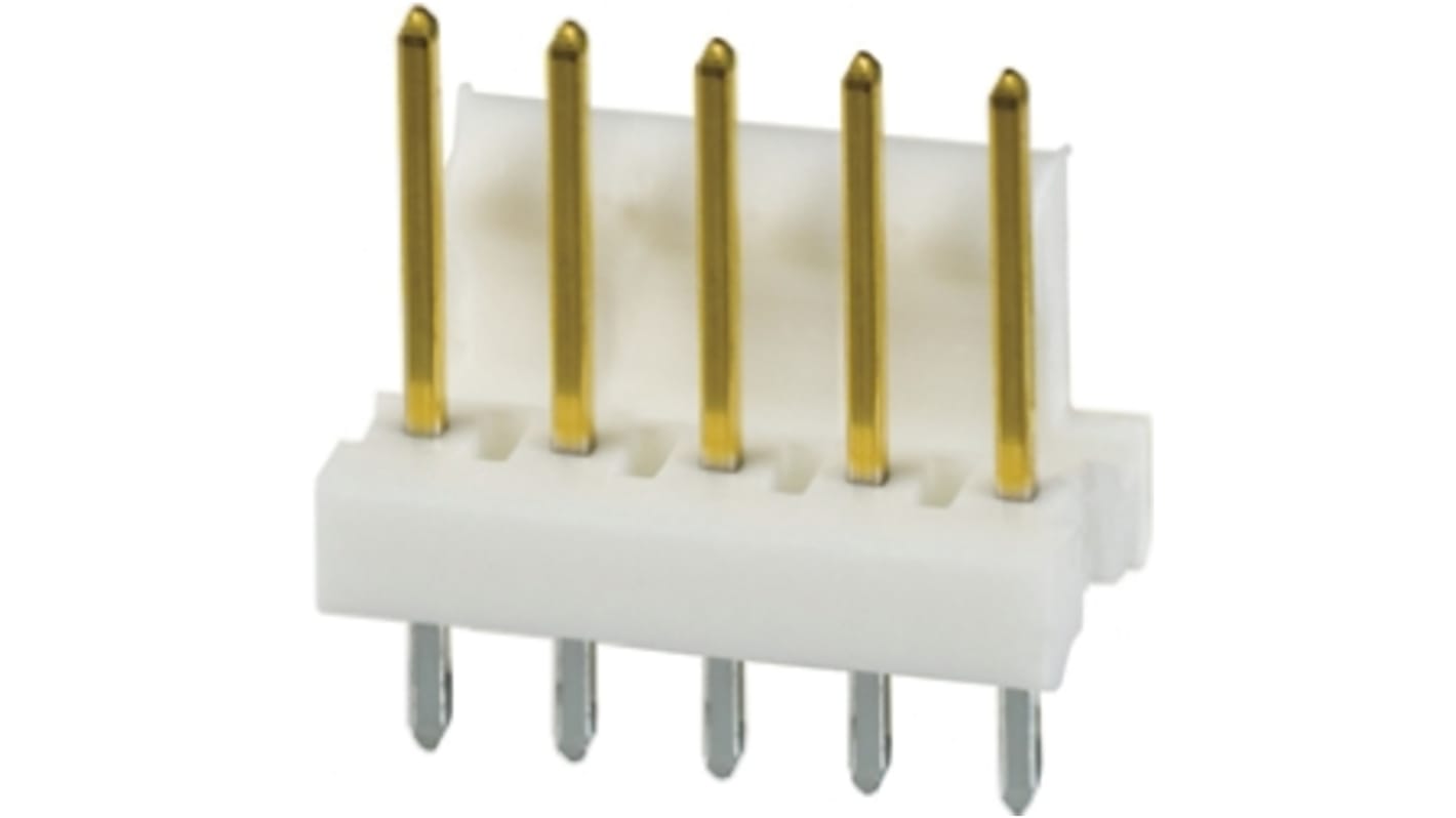 TE Connectivity MTA-100 Series Straight Through Hole Pin Header, 5 Contact(s), 2.54mm Pitch, 1 Row(s), Unshrouded