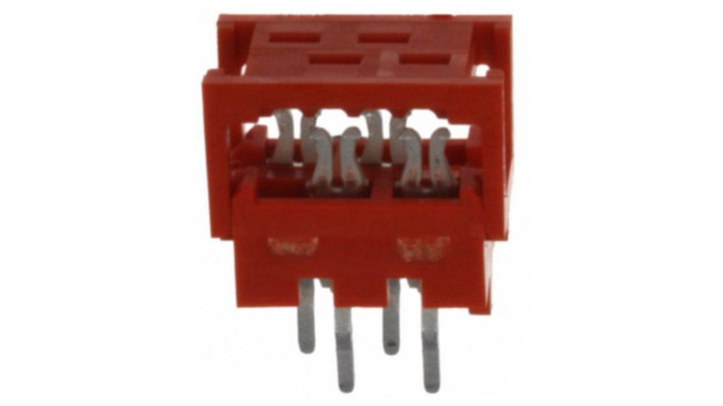 TE Connectivity IDC连接器, 公插, 4p, 1.27mm间距, 2排, 电缆安装, IDC端接, 直向, Micro-MaTch系列