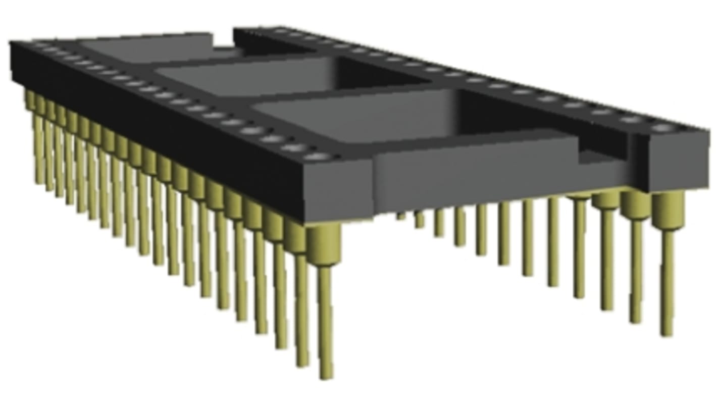 TE Connectivity, Economy 800 2.54mm Pitch Vertical 28 Way, Through Hole Stamped Pin Open Frame IC Dip Socket, 3A