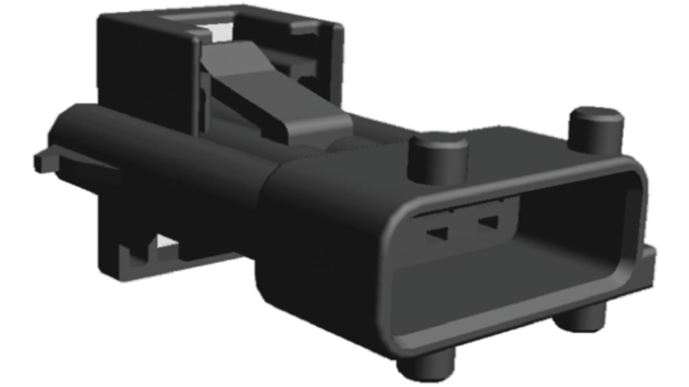 TE Connectivity, Timer Automotive Connector Plug Black Panel Mount 4 Way 1-962340-1