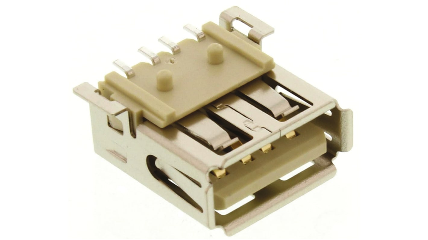 TE Connectivity Right Angle, SMT, Socket Type A USB Connector