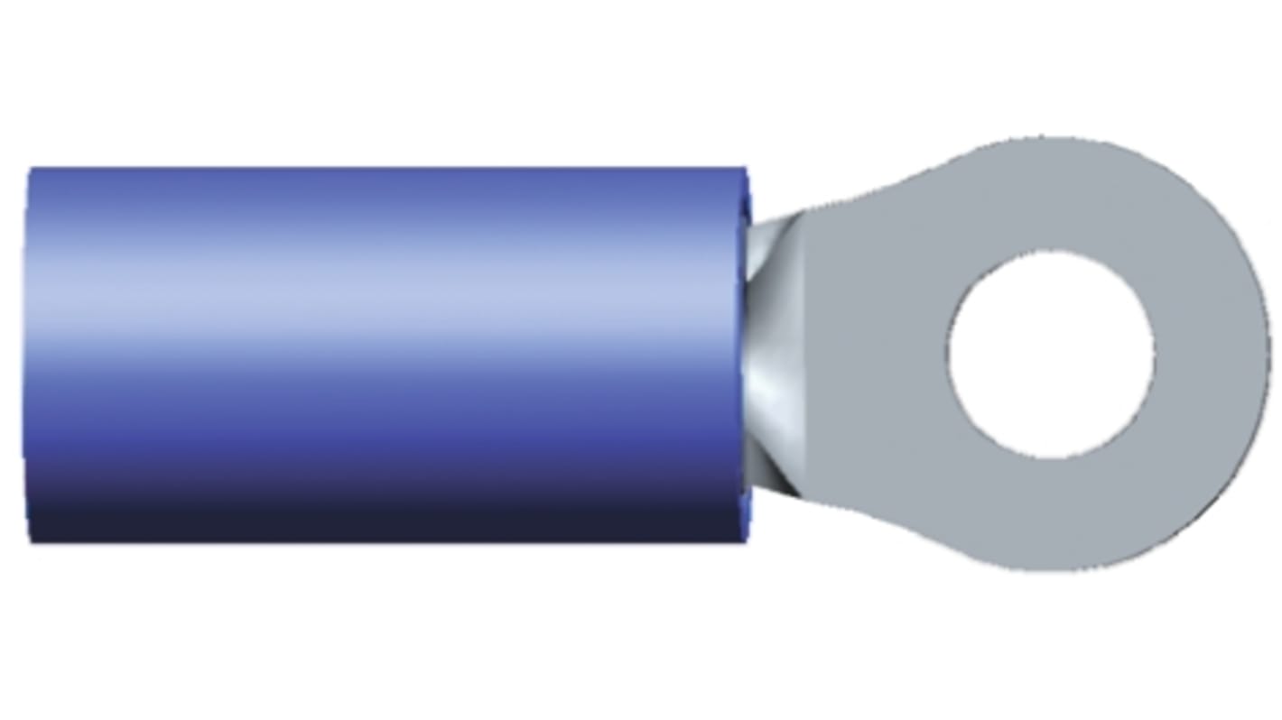 TE Connectivity, PIDG Insulated Ring Terminal, M2.5 Stud Size, 1mm² to 2.6mm² Wire Size, Blue