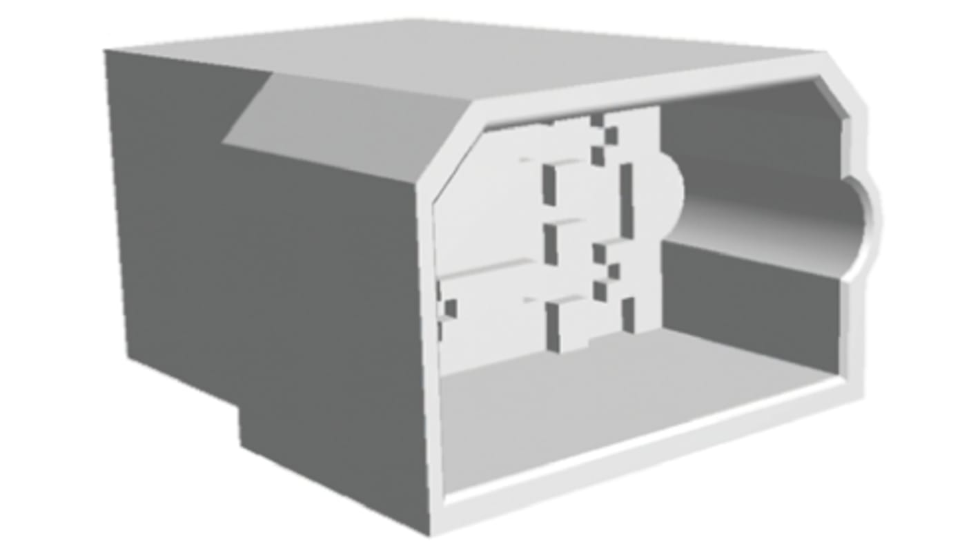 TE Connectivity, FASTIN-FASTON .250 4 Way Nylon Crimp Terminal Housing, 0.25in Tab Size, Natural