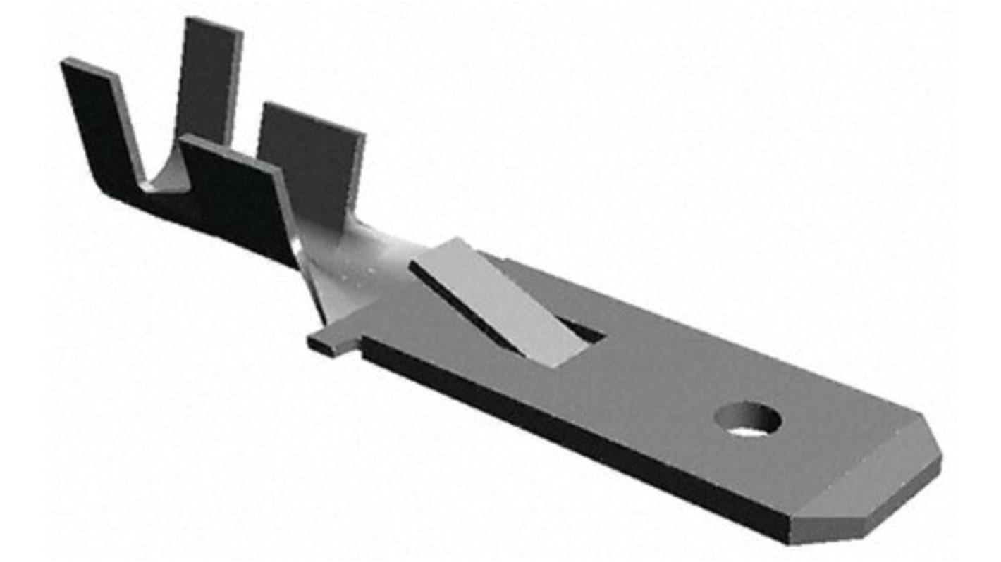 TE Connectivity FASTIN-FASTON .110 Uninsulated Male Spade Connector, Tab, 2.8 x 0.7mm Tab Size, 0.2mm² to 0.56mm²