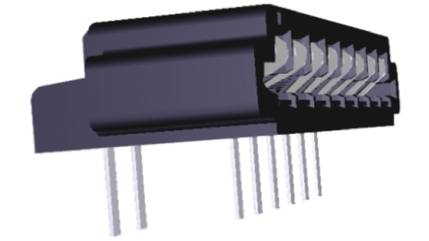 TE Connectivity FPC连接器, 母座, 16p, 2.54mm间距, 单排, THT安装, 直角, Trio-Mate系列