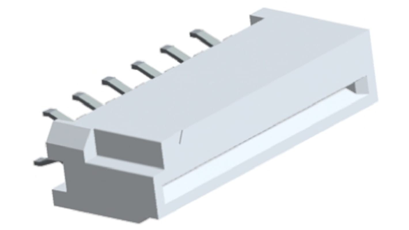 TE Connectivity FPC连接器, 母座, 12p, 1.25mm间距, 单排, THT安装, 直向, 1A, 50 V ac, FFC系列