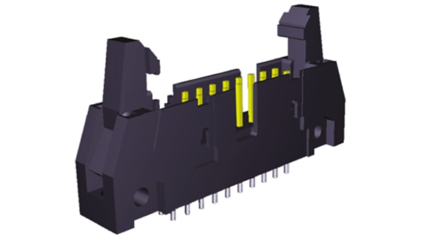 TE Connectivity AMP-LATCH Leiterplatten-Stiftleiste Gerade, 20-polig / 2-reihig, Raster 2.54mm, Kabel-Platine,